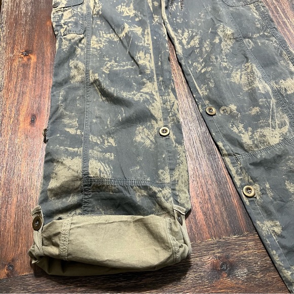 Vintage baggy cargo pants Y2K camo print rhinestones green gray 0 mid rise - Picture 15 of 15